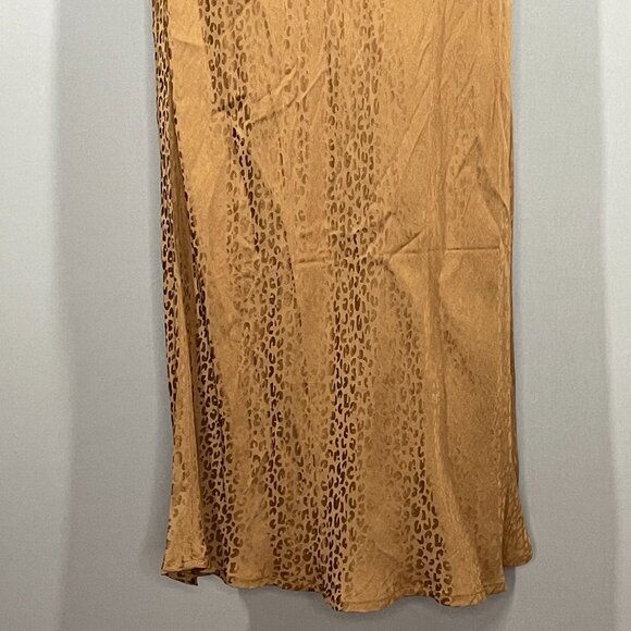 NEW Young Fabulous & Broke Dress Womens Large brown leopard satin maxi boho - Picture 3 of 10